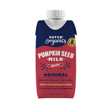 Load image into Gallery viewer, Patch Organics Original Pumpkin SeedMilk (12 pack of 243 mL single serve).